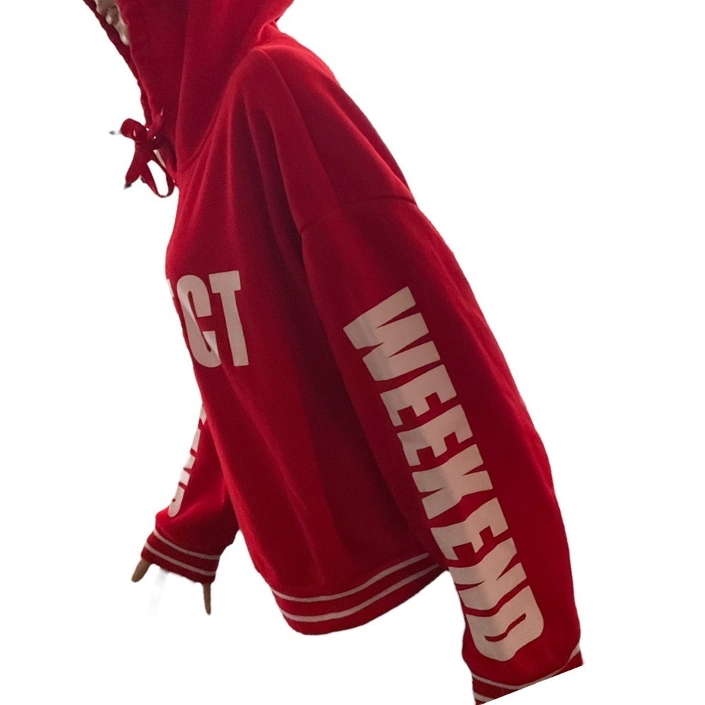 Fashion Nova Women Red Sweatshirt Pullover Hoodie Long Sleeves Size 1X‎ - Picture 2 of 8